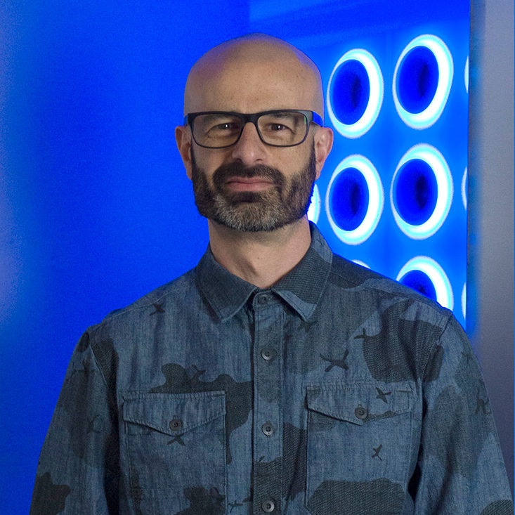 A portrait of Alex Beim, 2018 artist in residence at hcma.