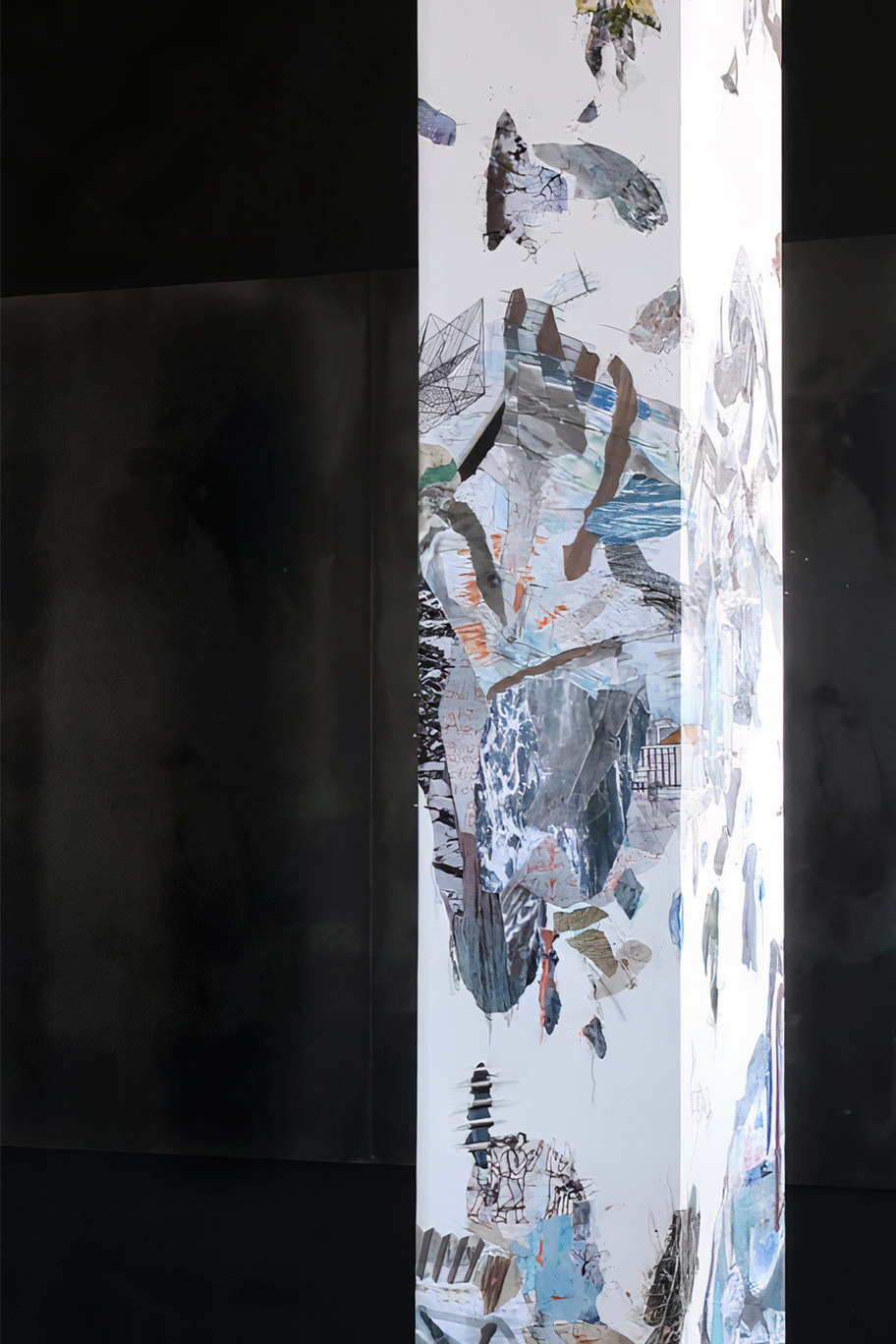 Shirley Wiebe's completed mural on a pillar in the hcma Victoria office.