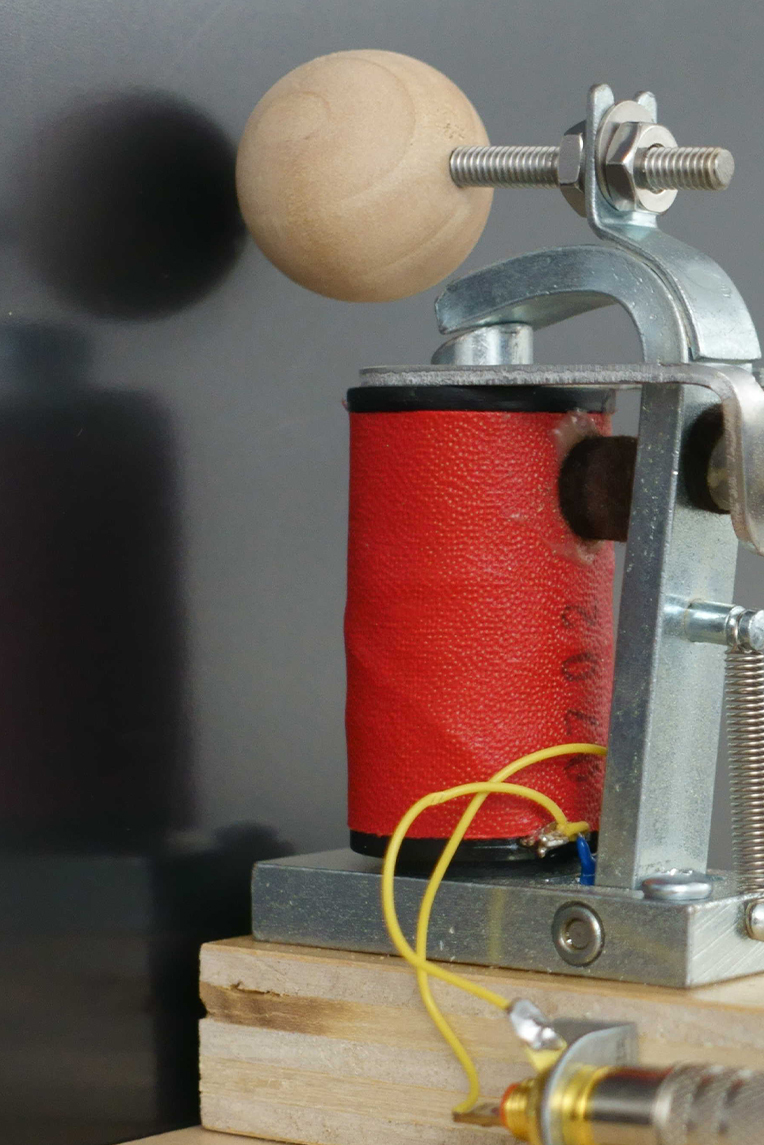 Power-generated morse code tapping machine made by George Rahl.