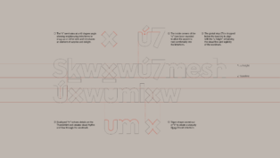 A diagram showing the anatomy of the Skwxwú7mesh Úxwumixw wordmark.